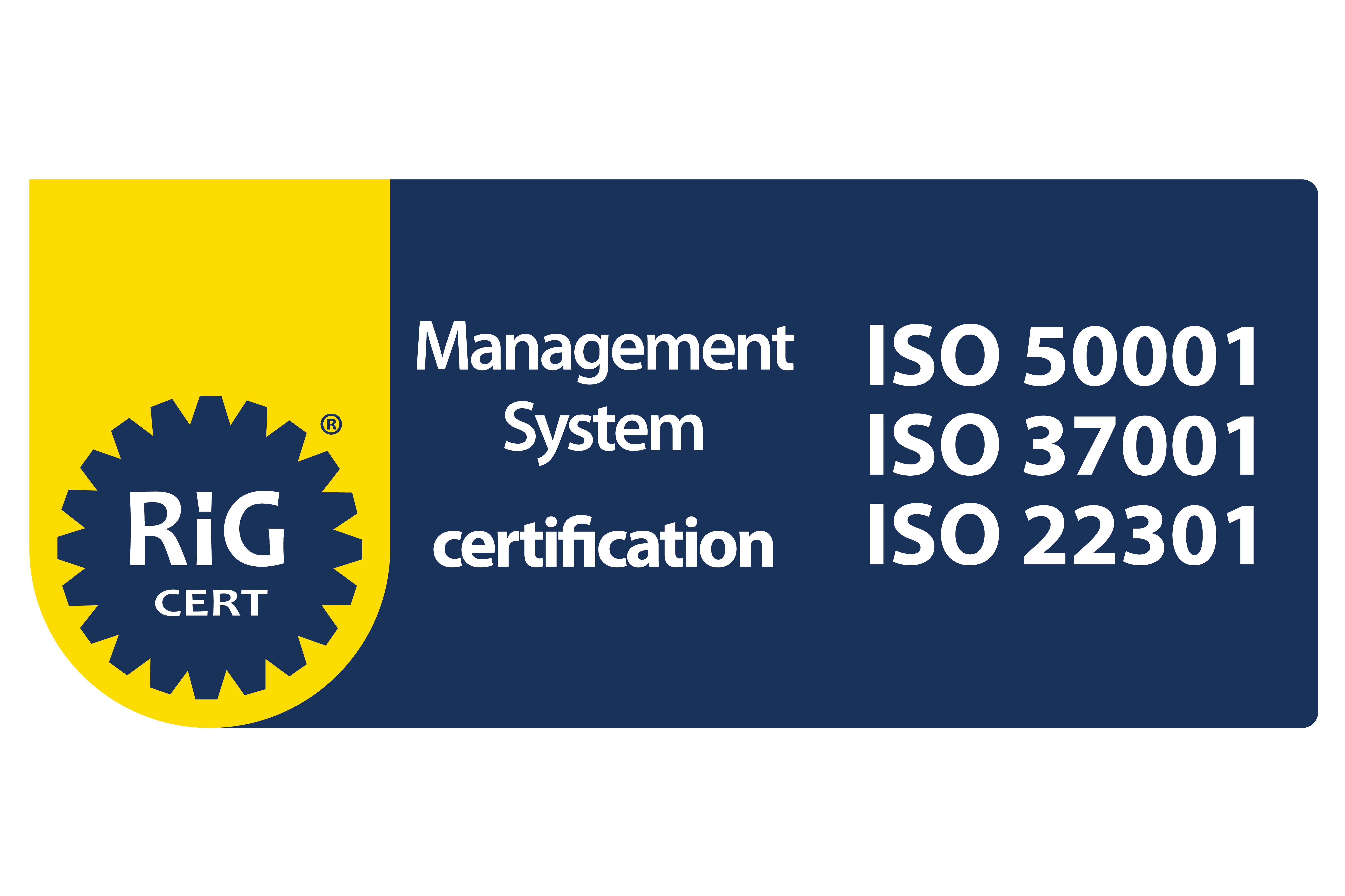 RiG CERT ISO 50001, 37001, 22301